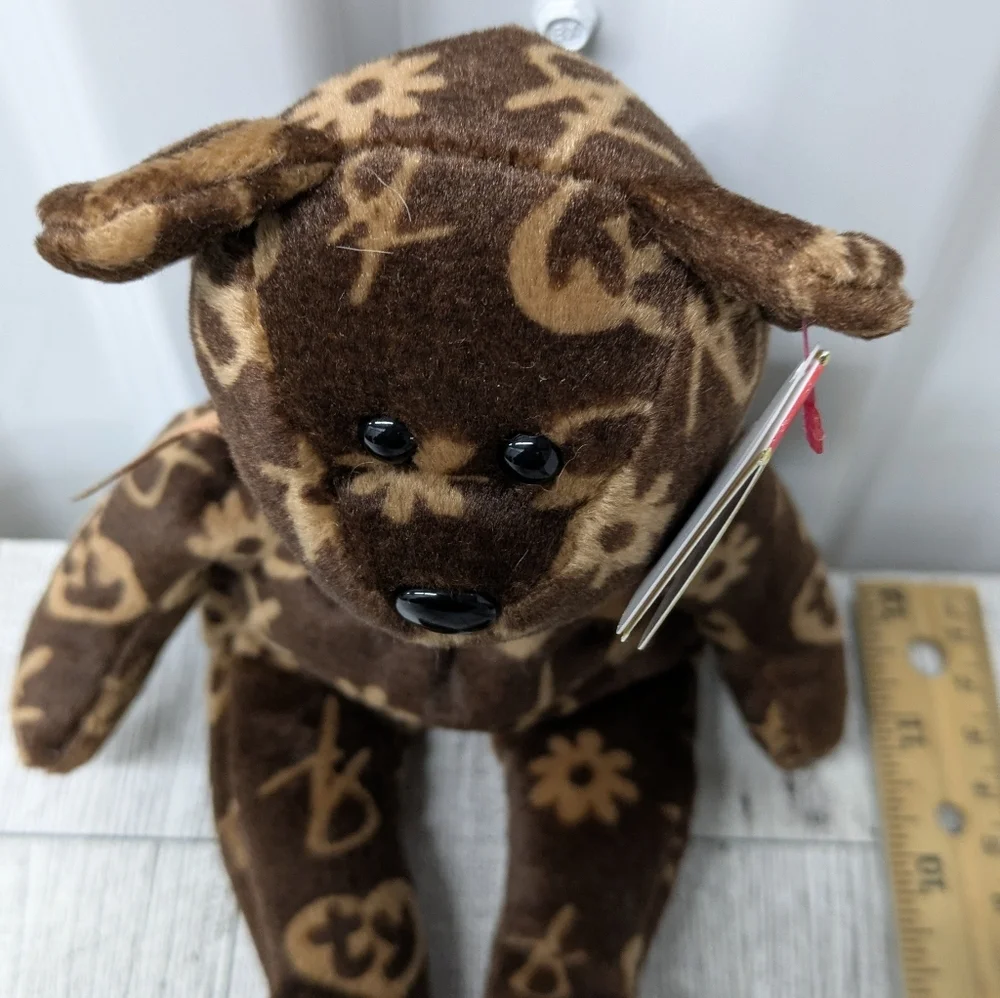 Ty Signature Brown Floral Stuffed Bear - Picture 3 of 5